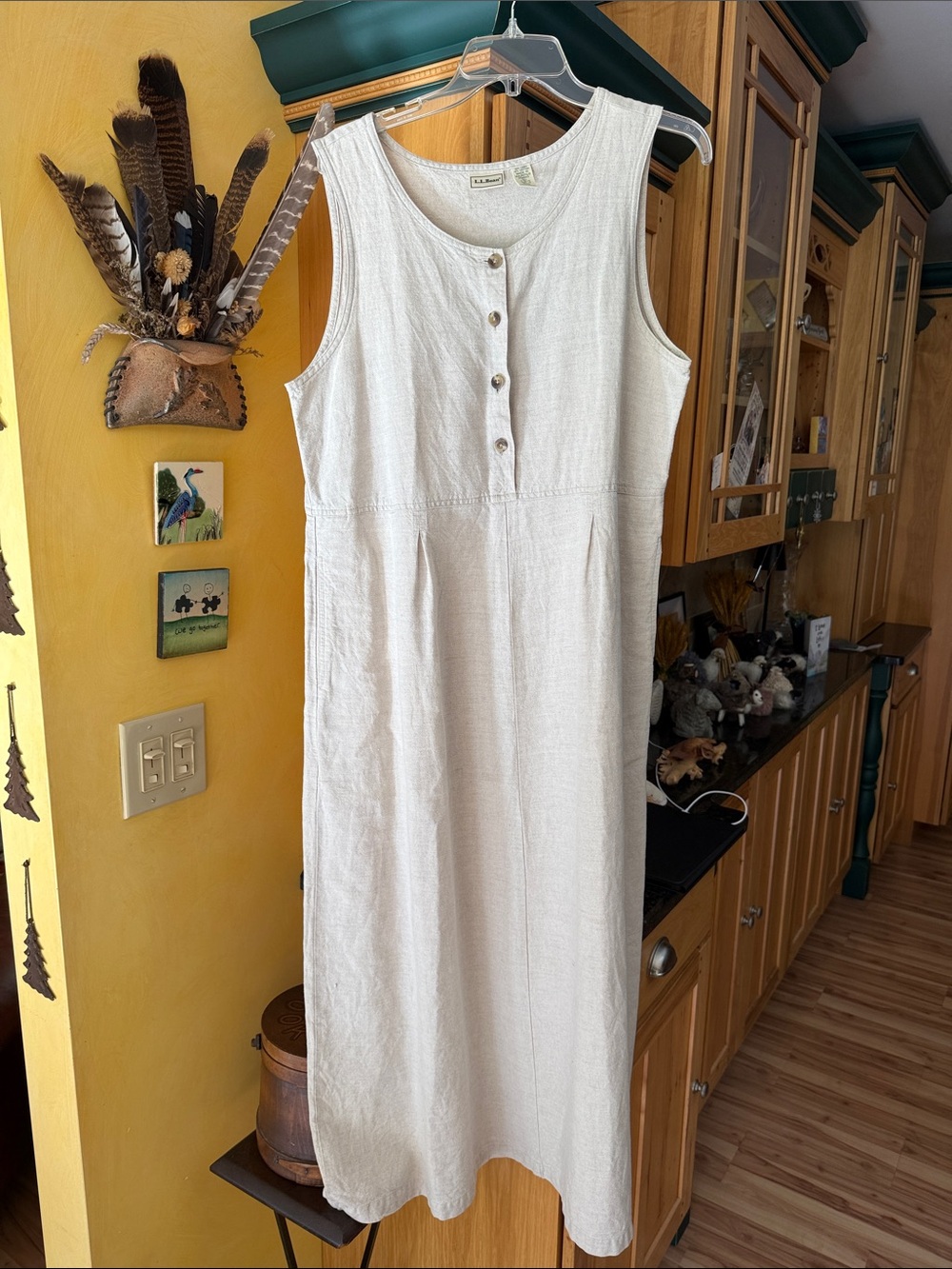 L.L. BEAN Linen/cotton sleeveless dress 12 tall LIKE NEW